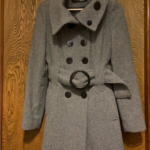 Jane Norman Women's Gray Double-Breasted Coat